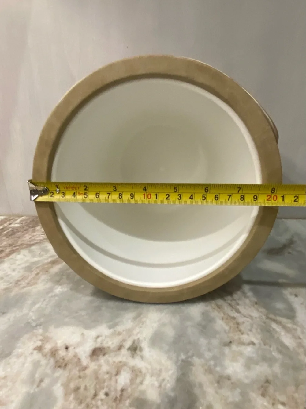 Vintage Shelton Ware MCM Faux Leather Ice Bucket Gold Trim